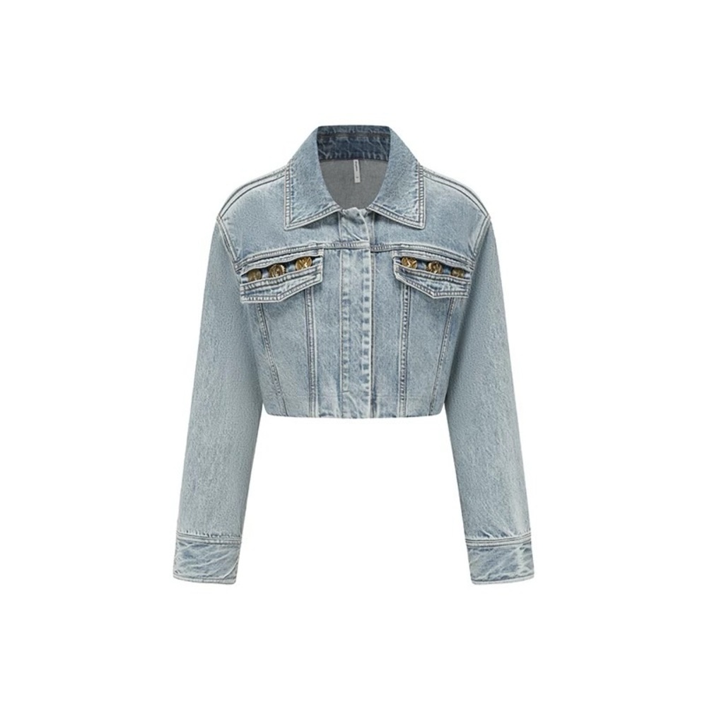 Deepmoss cropped denim jacket